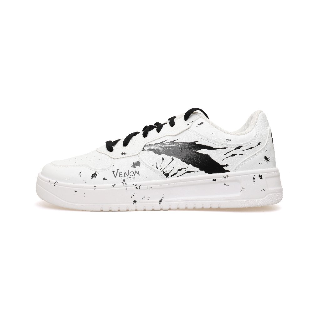 Anta Slip-Resistant Cushioning Wear-Resistant Low-Top Skateboard Shoes Men's White Black