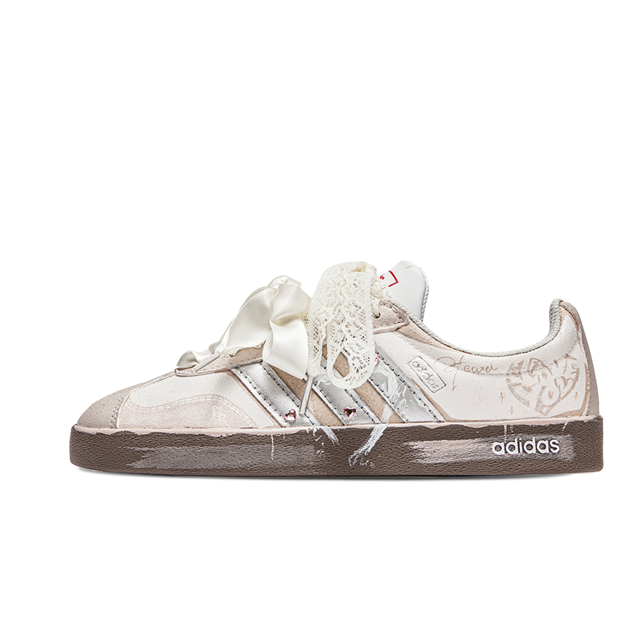 Adidas Neo VL Court 2.0 Heartfelt Signal Shock Absorbers Low Top Skateboard Shoes Unisex Beige Brown купить в интернет-магазине Yoocart с быстрой доставкой по России.