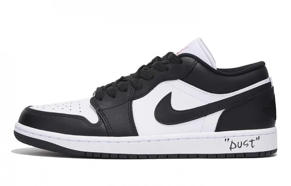 Jordan Air Jordan 1 Abrasion Resistant Coverage Low top Vintage Basketball Shoes Unisex Black White