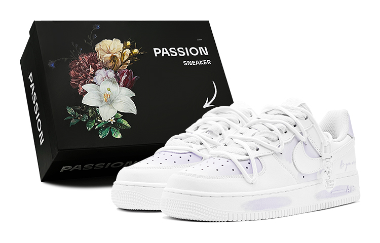 Nike Air Force 1 Slip Resistant And Breathable Low Top Skateboard Shoes Men's Purple White