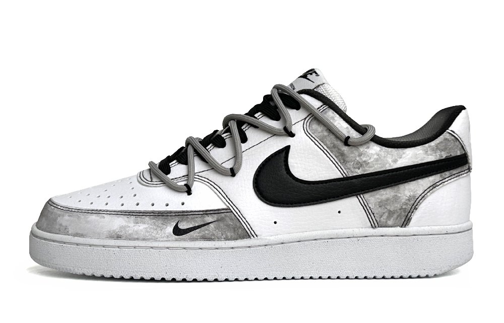 Nike Court Vision 1 Low Low-Top Skateboard Shoes Men's Black Gray