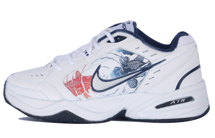 Nike Air Monarch 4 Wear-Resistant Low-Top Chunky Sneakers Unisex Blue White