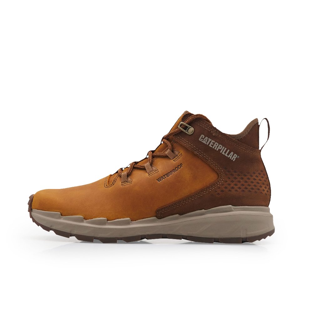 CAT Stratify WP SS23 Abrasion Resistant Mid Top Outdoor Shoes Men's Brown