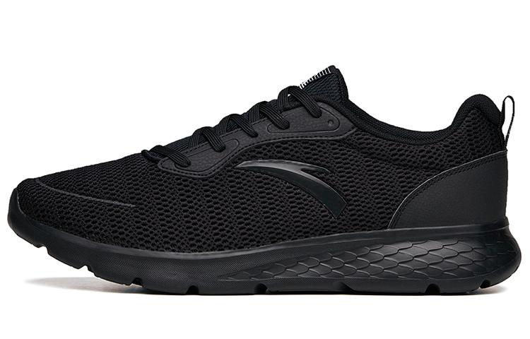 Anta Breathable Abrasion Resistant Slip Resistant Low Top Running Shoes Men's Black Mesh Comfortable