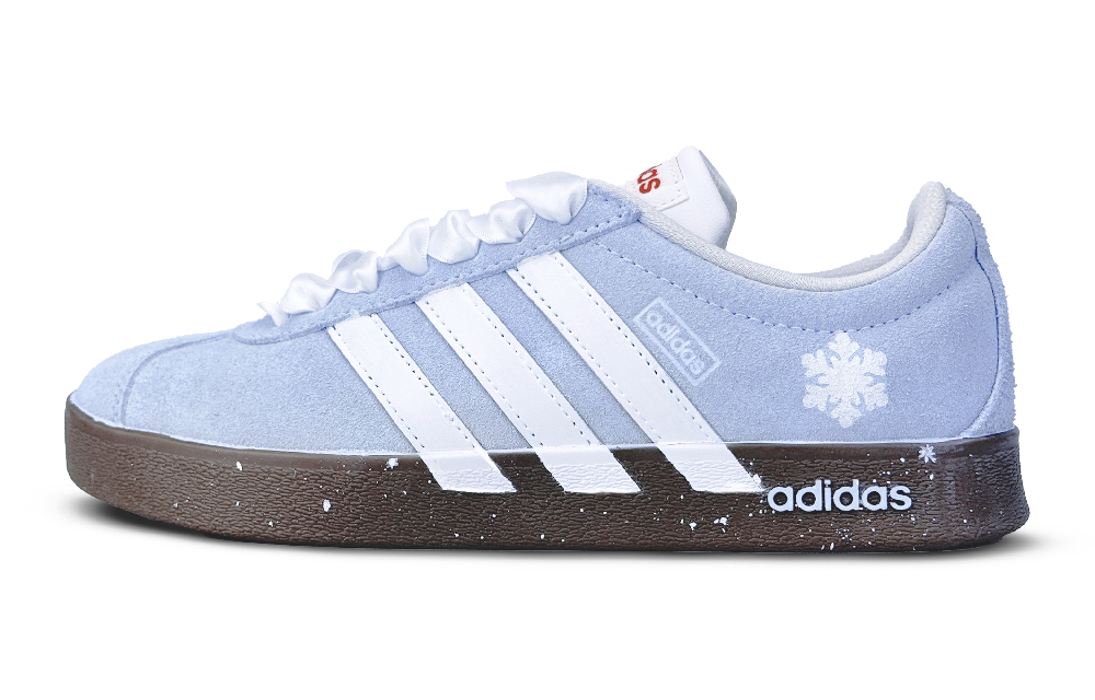 Adidas VL COURT 2.0 Ice Glaze Lightweight Coverage Low Top Skateboard Shoes Women's Blue