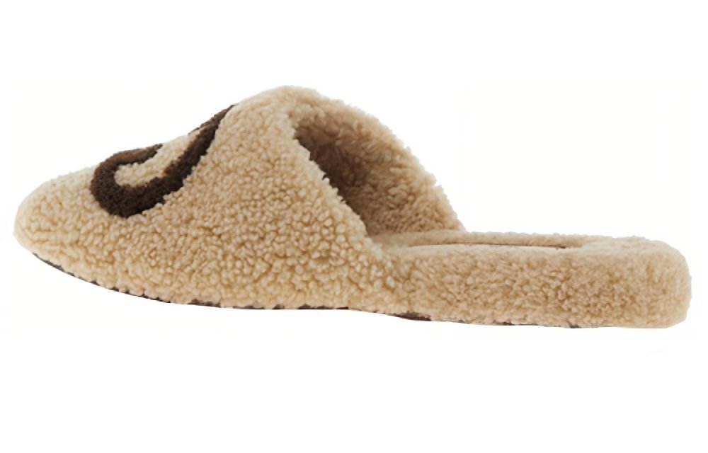 GUCCI Interlocking G Slippers Beige Sherling