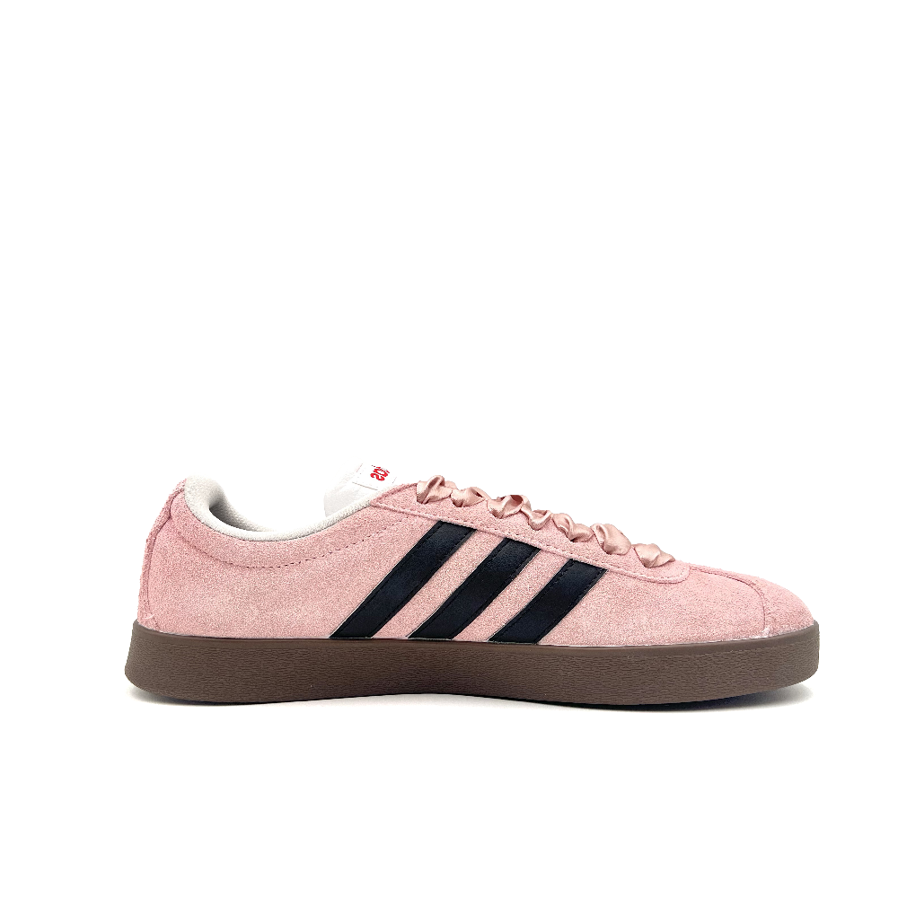 Adidas Neo VL Court 2.0 Peach Cheese Slip Resistant Low Top Skateboard Shoes Unisex Pink Black