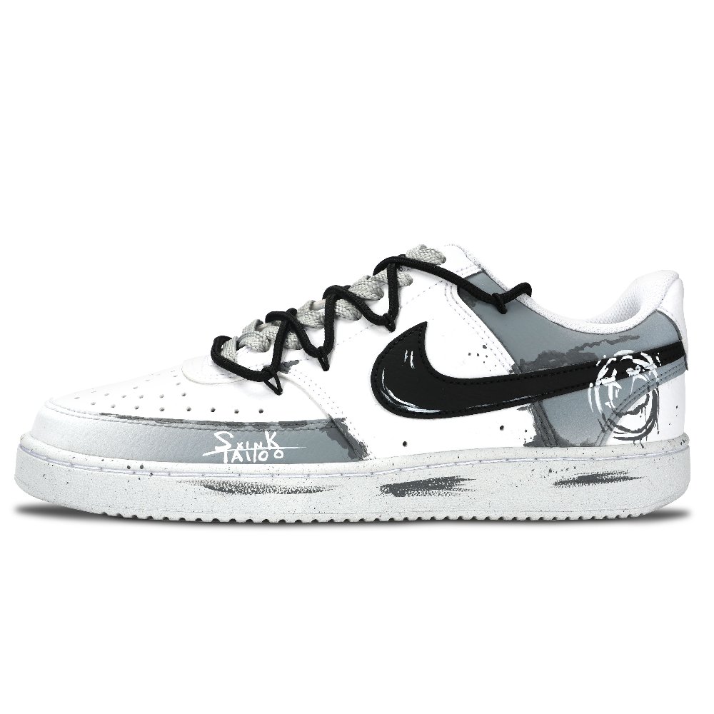 Nike Court Vision 1 Gothic Affection Abrasion Resistant Low Top Skateboard Shoes Unisex Gray
