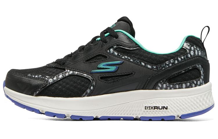Skechers Go Run Consistent Cushioning Wear-Resistant Low-Top Running Shoes Women's Black Green