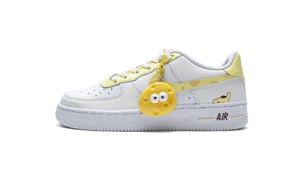 Nike Air Force 1 Skateboard Shoes Men Low-Top White Yellow