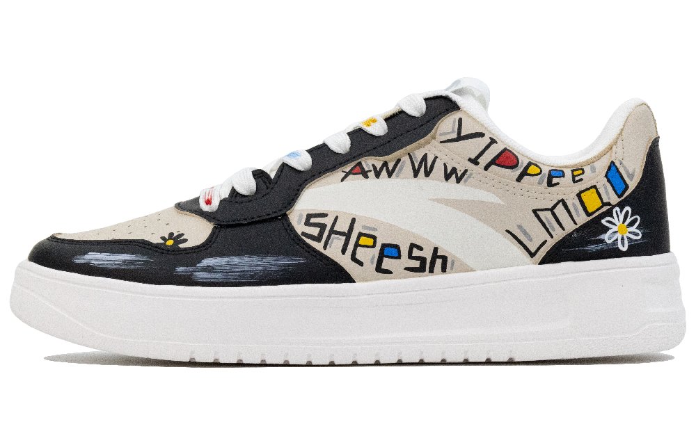ANTA Relaxed Skateboard Shoes Unisex Low top Black/White/Brown