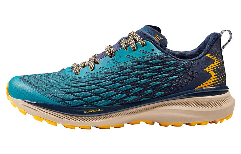 361° Cushioning, Slip Resistant, And Abrasion Resistant Low Top Running Shoes Men's Blue Green