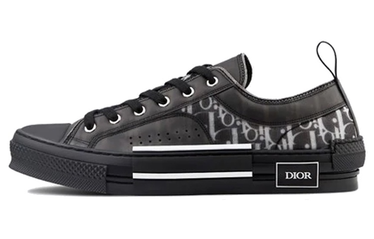 DIOR B23 Low Top Canvas Oblique Black
