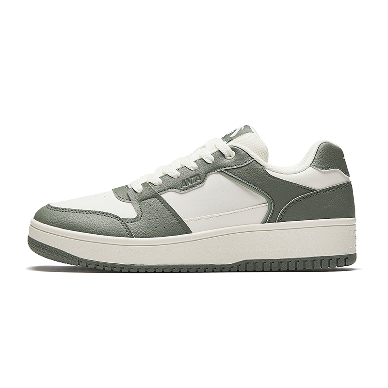 Anta Anti-Slip Wear-Resistant Low-Top Skateboard Shoes Men's White Green