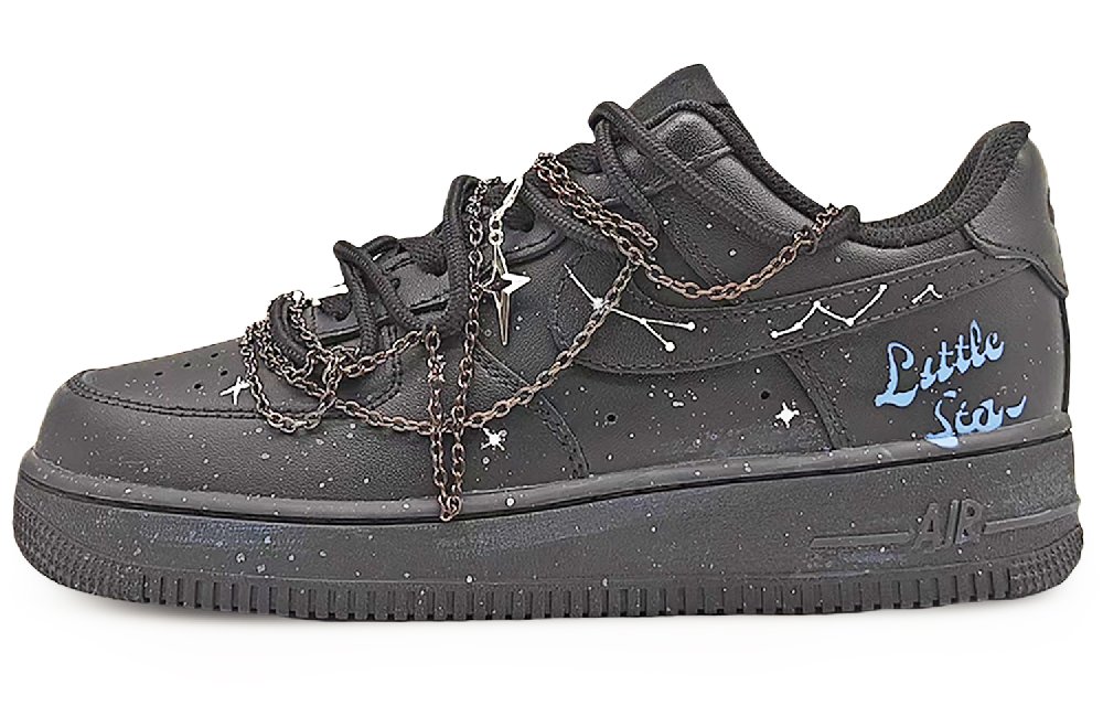 Nike Air Force 1 Coverage Anti-Slip And Wear-Resistant Low-Top Skateboard Shoes Unisex Black