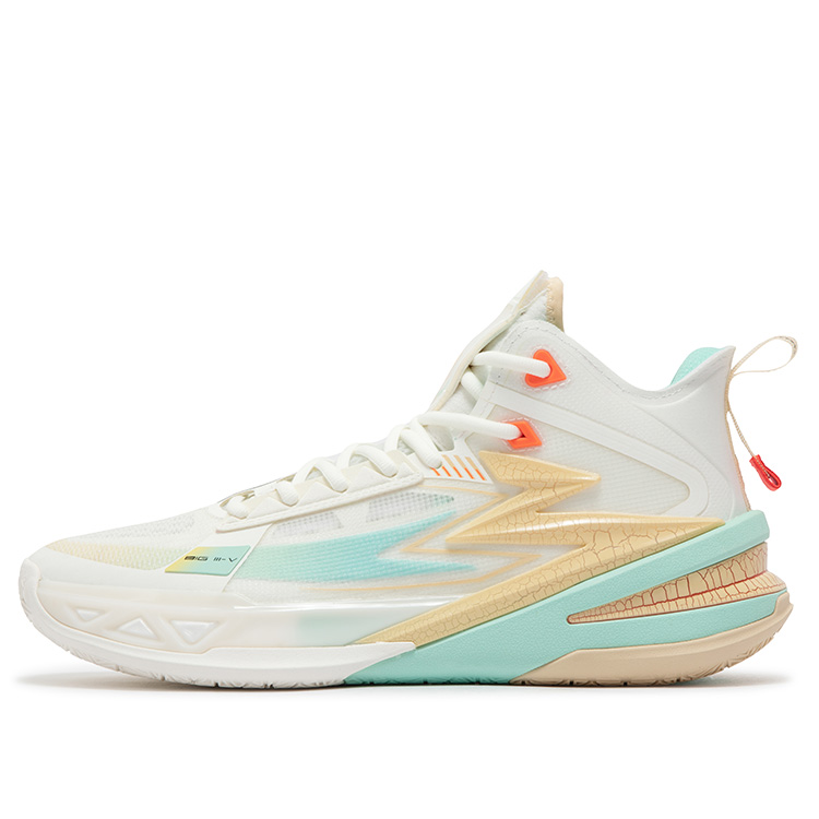 361° BIG3 5.0 Pro PE Basketball Shoes Men's Mid top Feather White/Sea Wave Blue