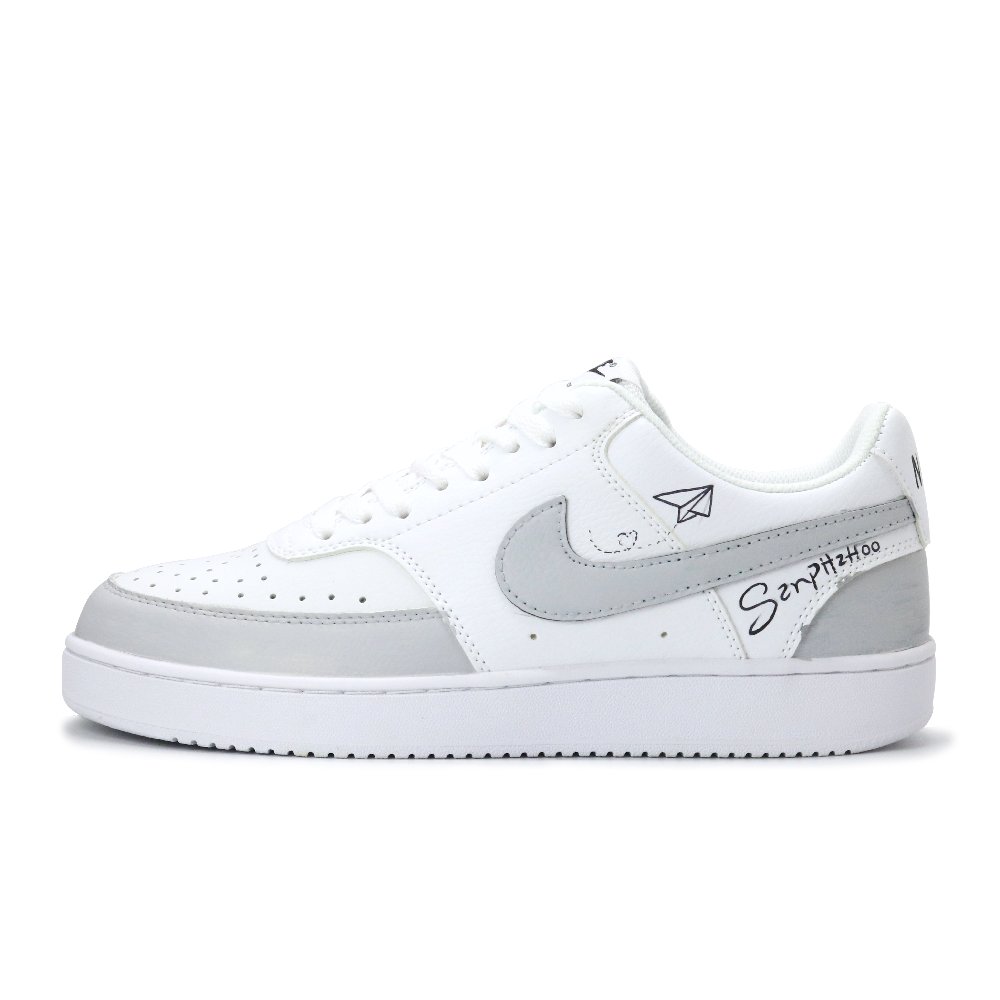 Nike Court Vision 1 Lightweight And Breathable Low Top Skateboard Shoes Men's Gray White Black