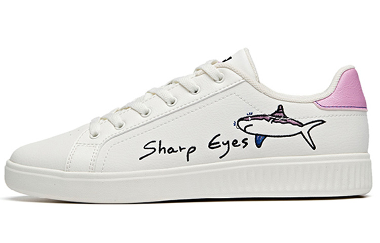 Anta Anti Slip Wear Resistant Low Top Skateboard Shoes Women's Ivory White Pink Purple