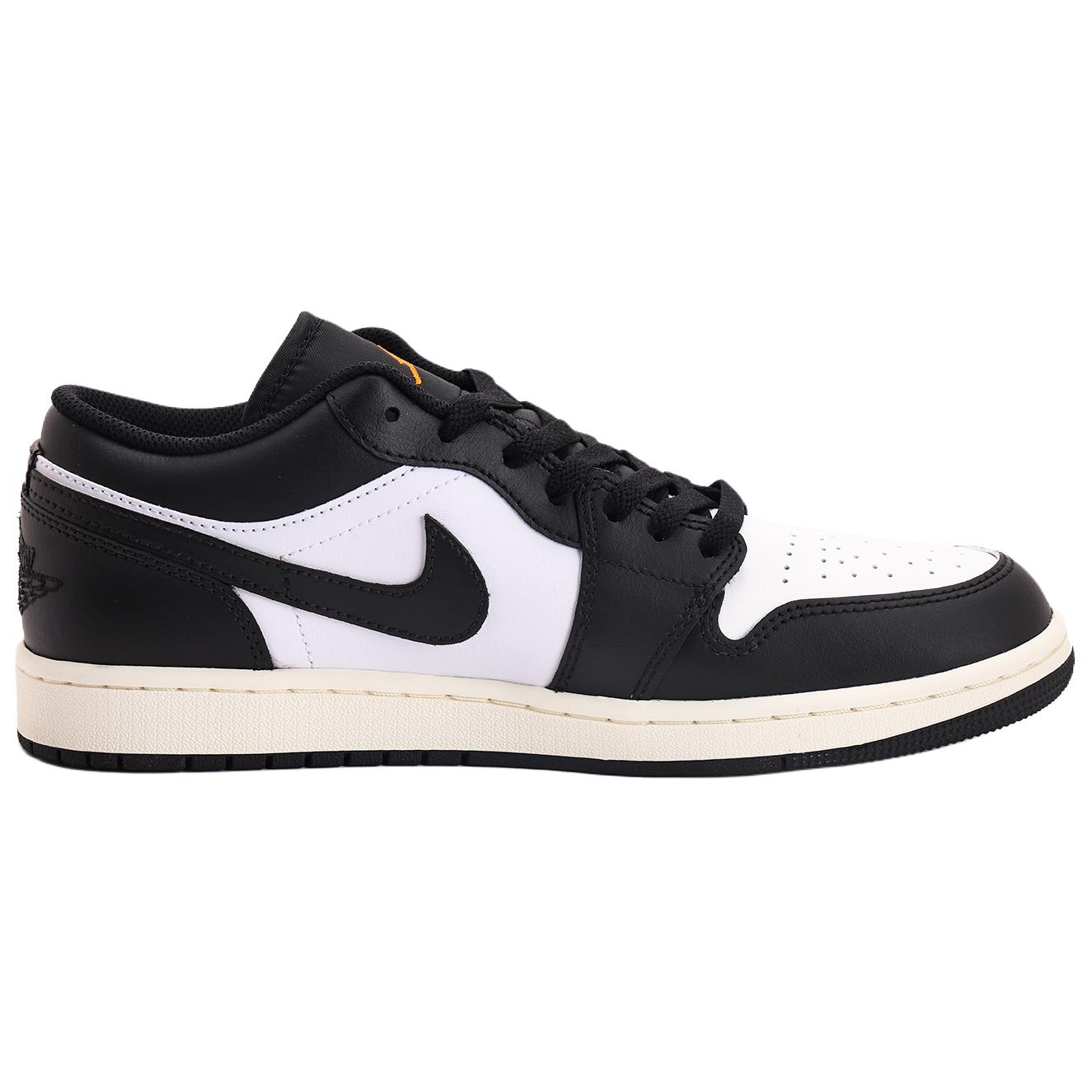 Jordan Air Jordan 1 Abrasion Resistant Coverage Low top Vintage Basketball Shoes Unisex Black White