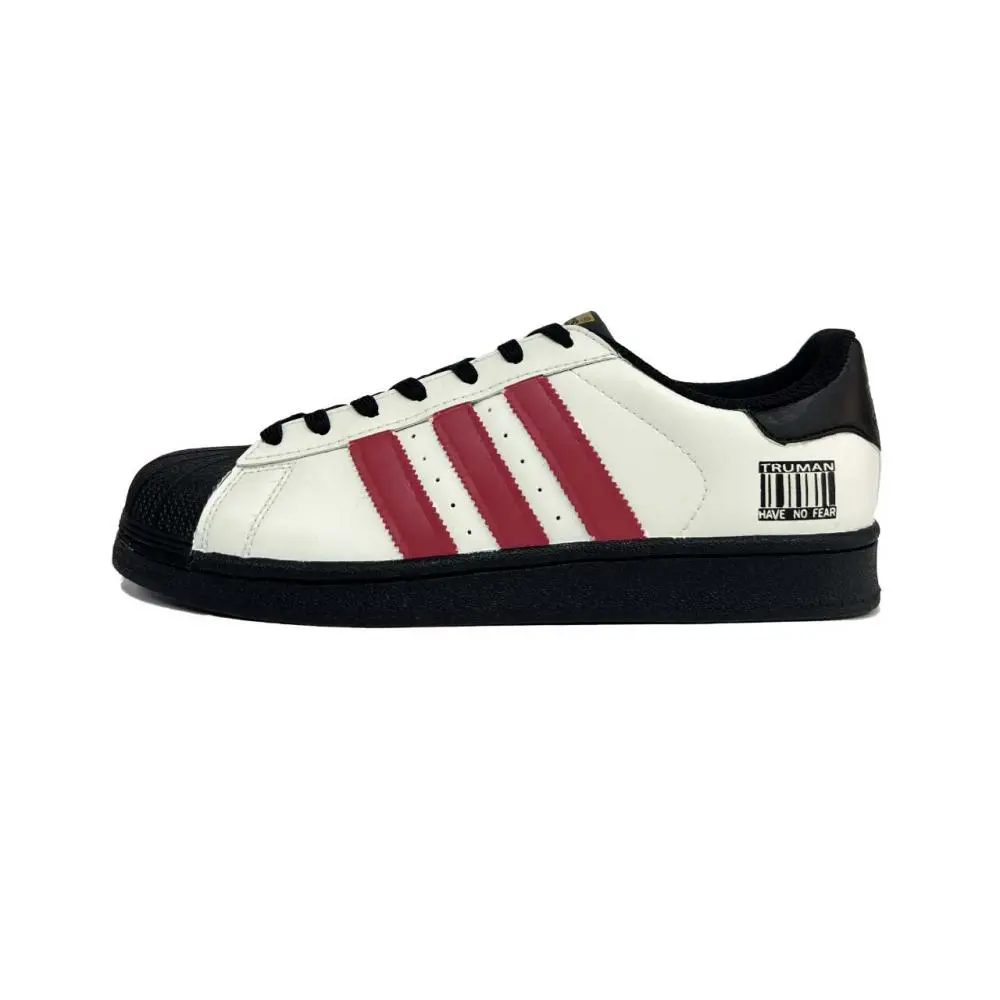 Adidas Originals SUPERSTAR Red Velvet Shell Abrasion Resistant Low Top Skateboard Shoes Unisex Black