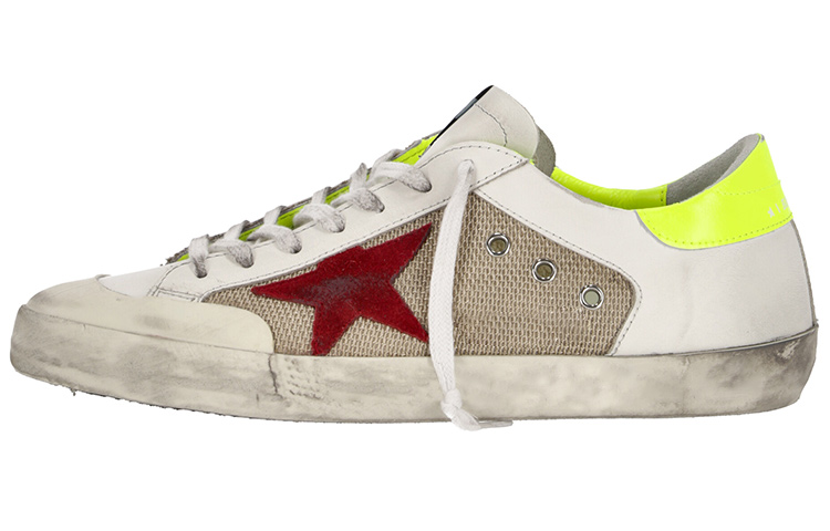 Golden Goose Super Star Stylish Skateboarding Shoes Men's White Red