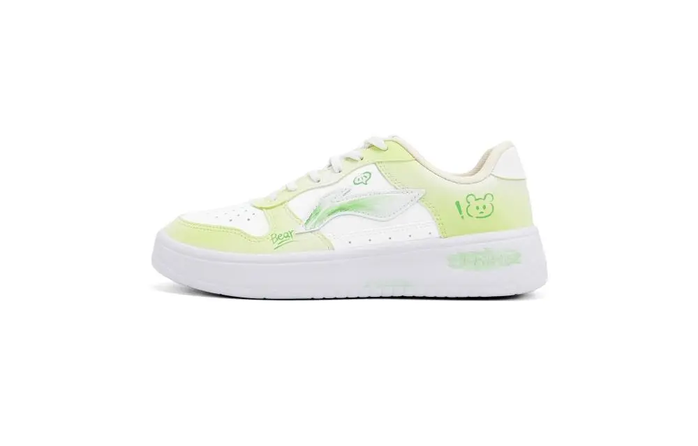 LiNing Pontoon Boats Wear resistant And Lightweight Low top Skateboard Shoes Women's Turquoise