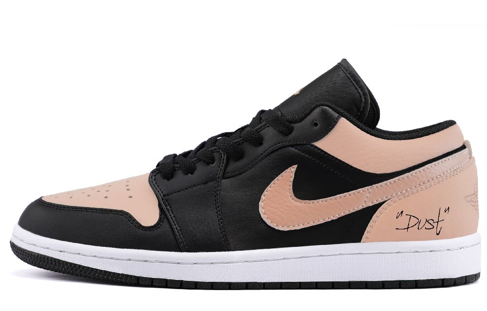 Jordan Air Jordan 1 Abrasion Resistant Low Top Vintage Basketball Shoes Unisex Black Pink