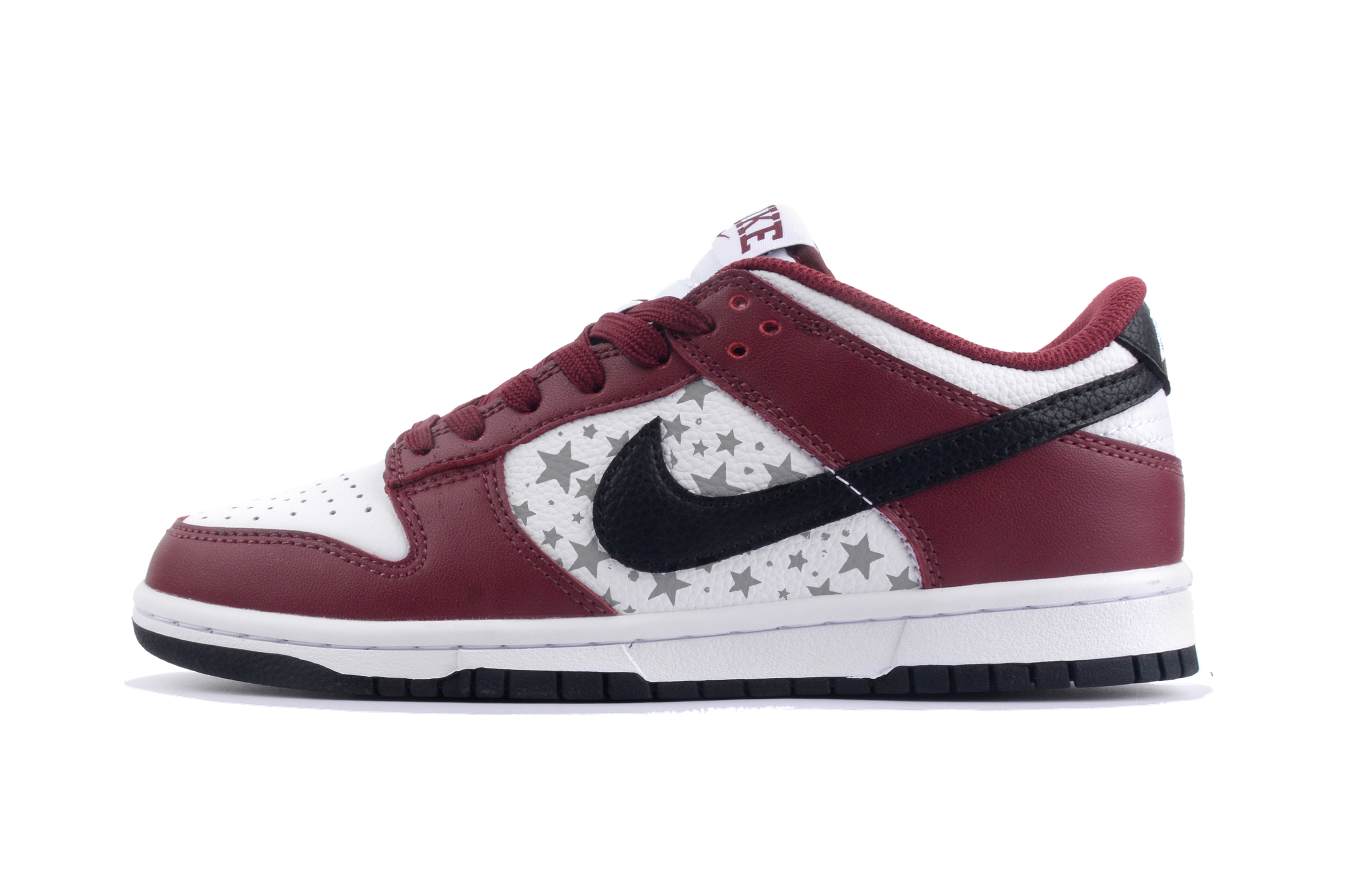 Nike Dunk Starlight Abrasion Resistant Slip Resistant Low top Skateboard Shoes Unisex Red Black Silver
