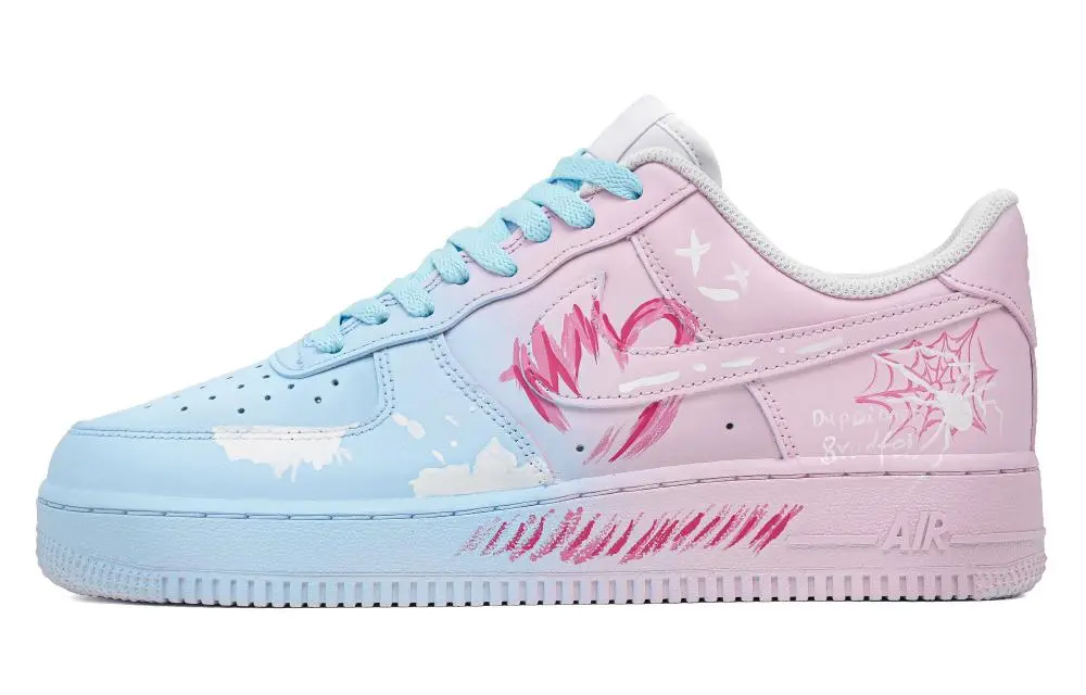 Nike Air Force 1 Magic Trail Lightweight Low Top Skateboard Shoes Unisex Blue Pink
