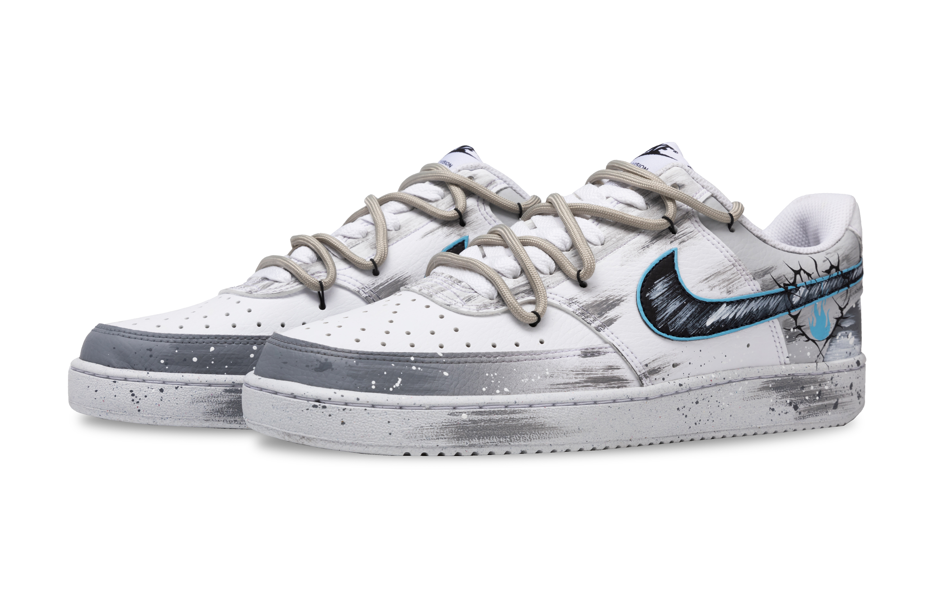 Nike Court Vision 1 Anti-Slip And Wear-Resistant Lightweight Low-Top Skateboard Shoes Men's Black White Gray купить в интернет-магазине Yoocart с быстрой доставкой по России.