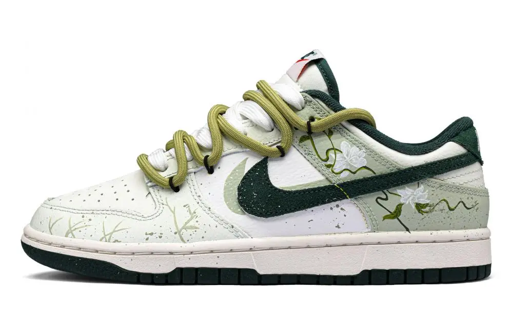 Nike Dunk Youth Without Regret Cushioning Lightweight Slip Resistant Low top Skateboard Shoes Unisex White Green