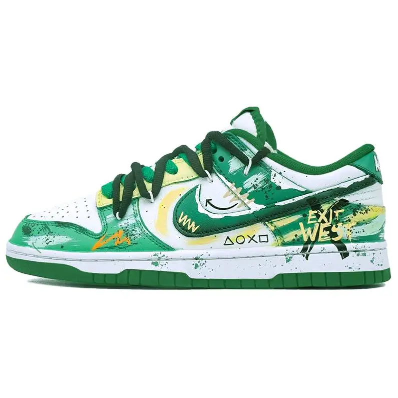 Nike Dunk Electronic Game Wave Cushioning, Wear Resistant Low top Skateboard Shoes Unisex Green