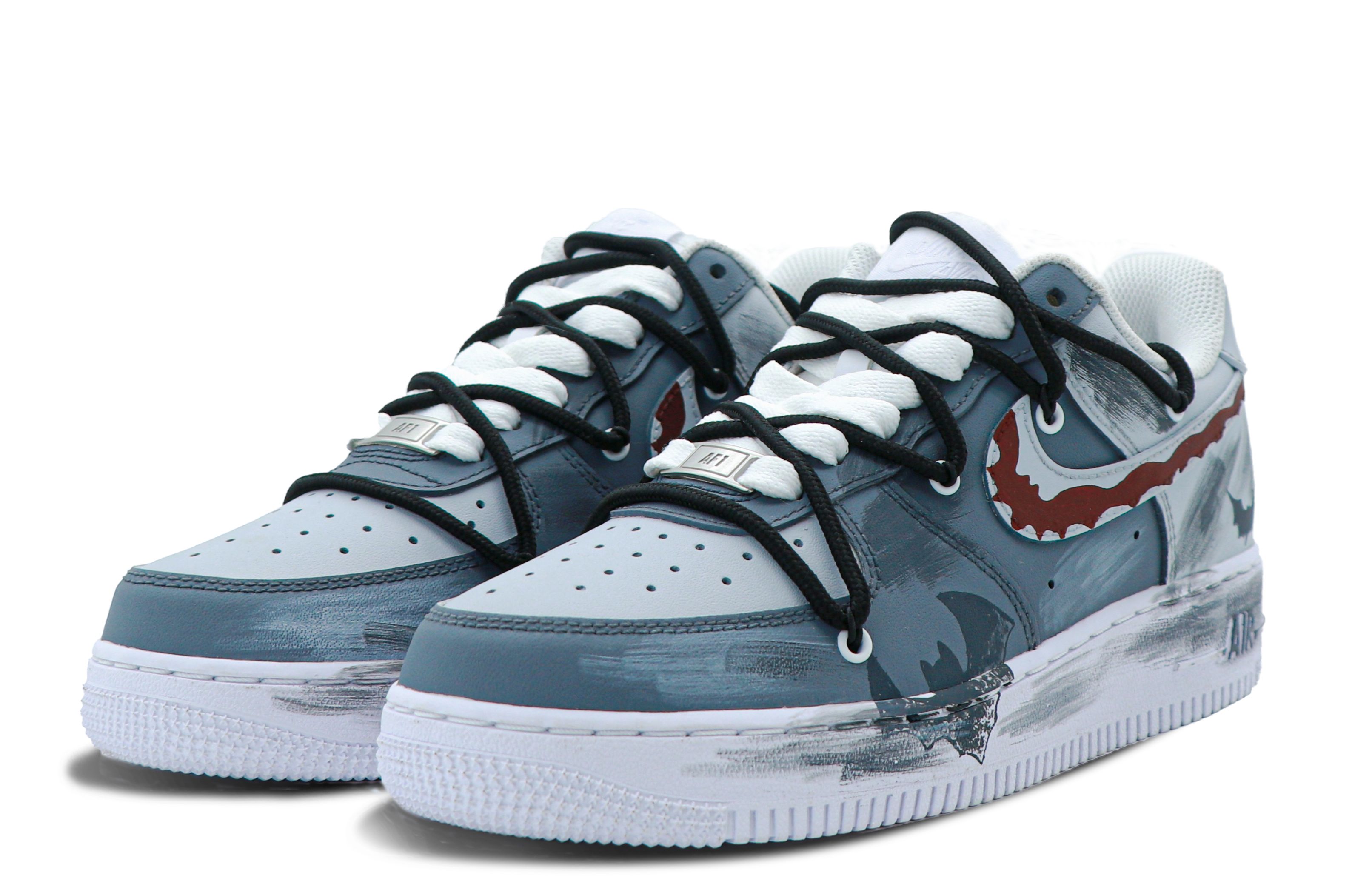 Nike Air Force 1 Coverage Low Top Skateboard Shoes Women's White Gray