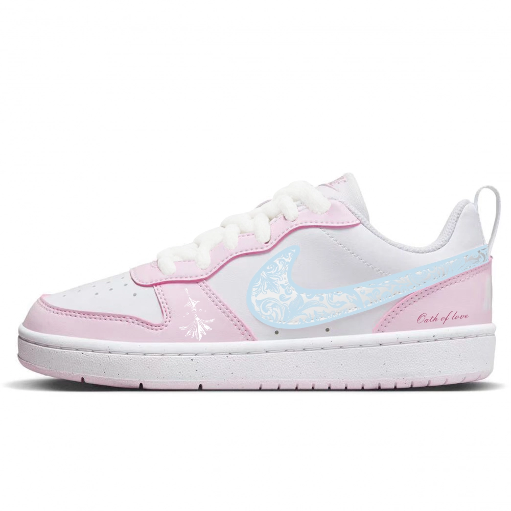 Nike Court Borough Abrasion Resistant Low top Skateboard Shoes Unisex Pink