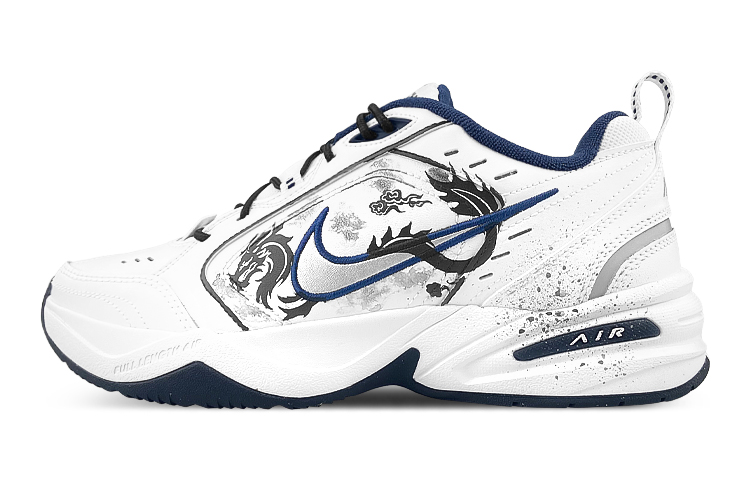 Nike Air Monarch 4 Anti-Slip And Wear-Resistant Support Lightweight Low-Top Chunky Sneakers Unisex Black White