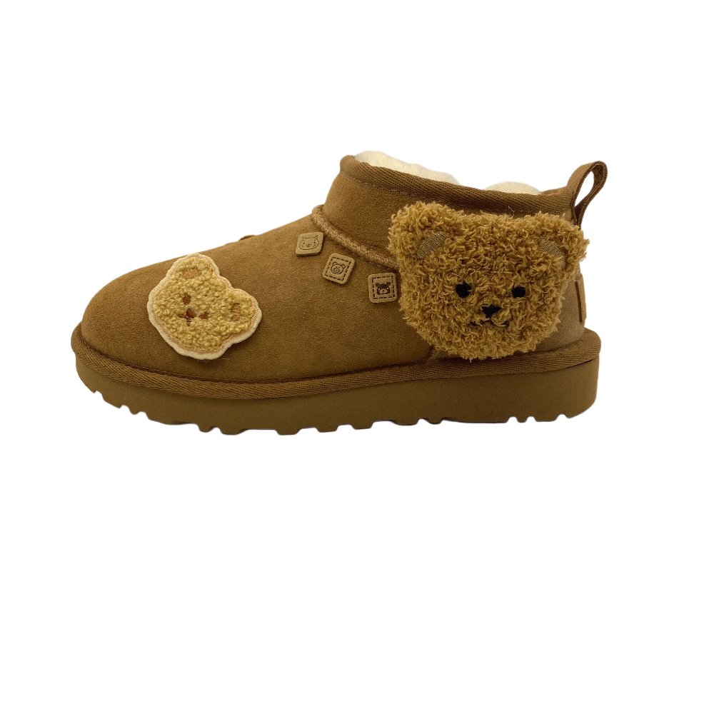UGG CLASSIC ULTRA MINI Little Bear Dora Warm Slip-Resistant Ankle-Length Snow Boots Women's Chestnut Brown