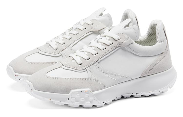 Ecco Moisture Wicking Low Top Casual Shoes Men's Gray White