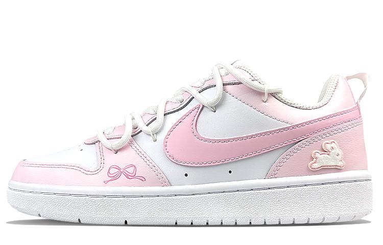 Nike Court Borough Low-Top Skateboard Shoes GS Pink White