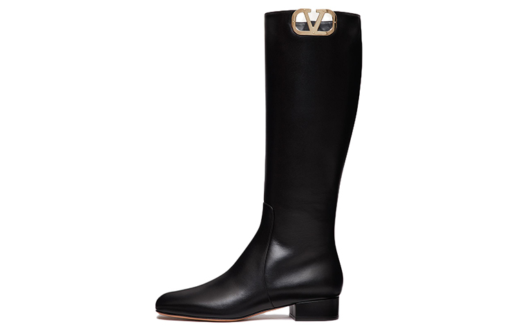 Valentino Vlogo Type Garavani Knee high Boots 3cm Women's Black