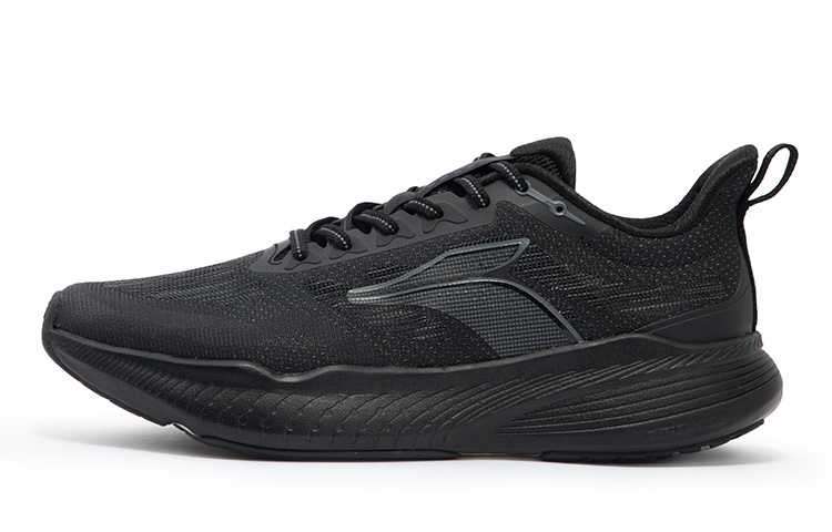 361° Semi-Competitive Attitude Cushioning Anti-Slip Wear-Resistant Breathability Low-Top Running Shoes Men's Black Gray