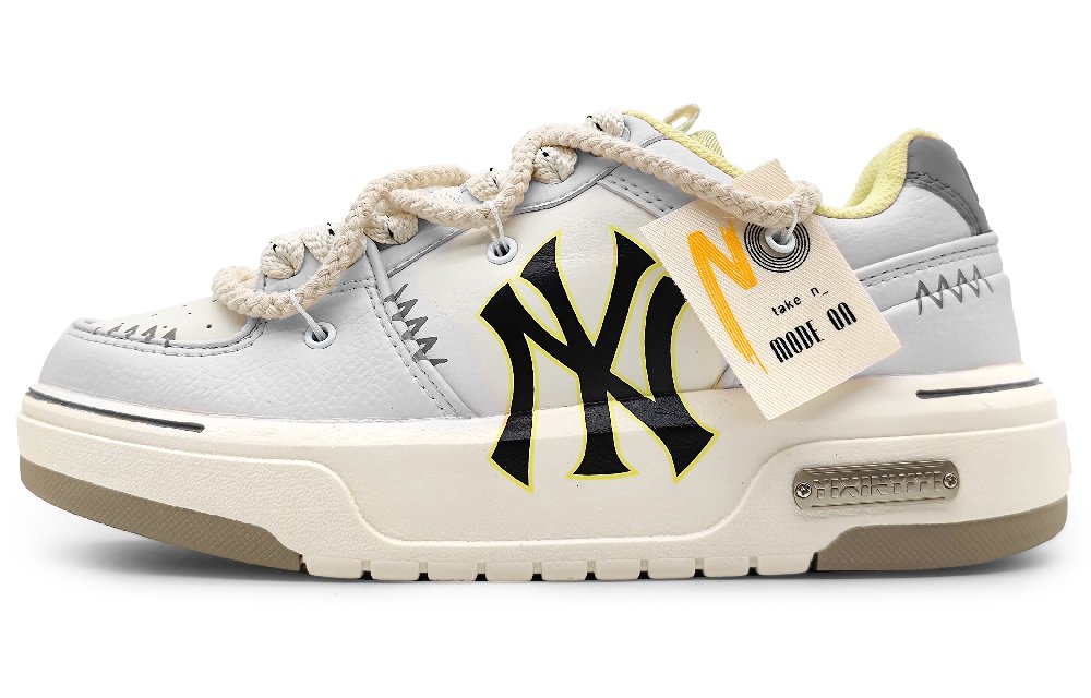 MLB Chunky Liner Slip-Resistant Cushioning Wear-Resistant Low-Top Skateboard Shoes Unisex Light Gray