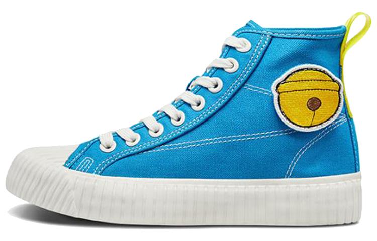 Doraemon x Kappa Slip-Resistant High-Top Canvas Shoes Unisex Blue