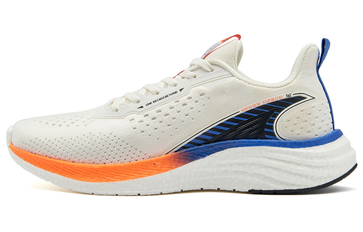 361° Popping Foam Durable Breathable Lightweight Low-Top Running Shoes Men's White Blue Orange