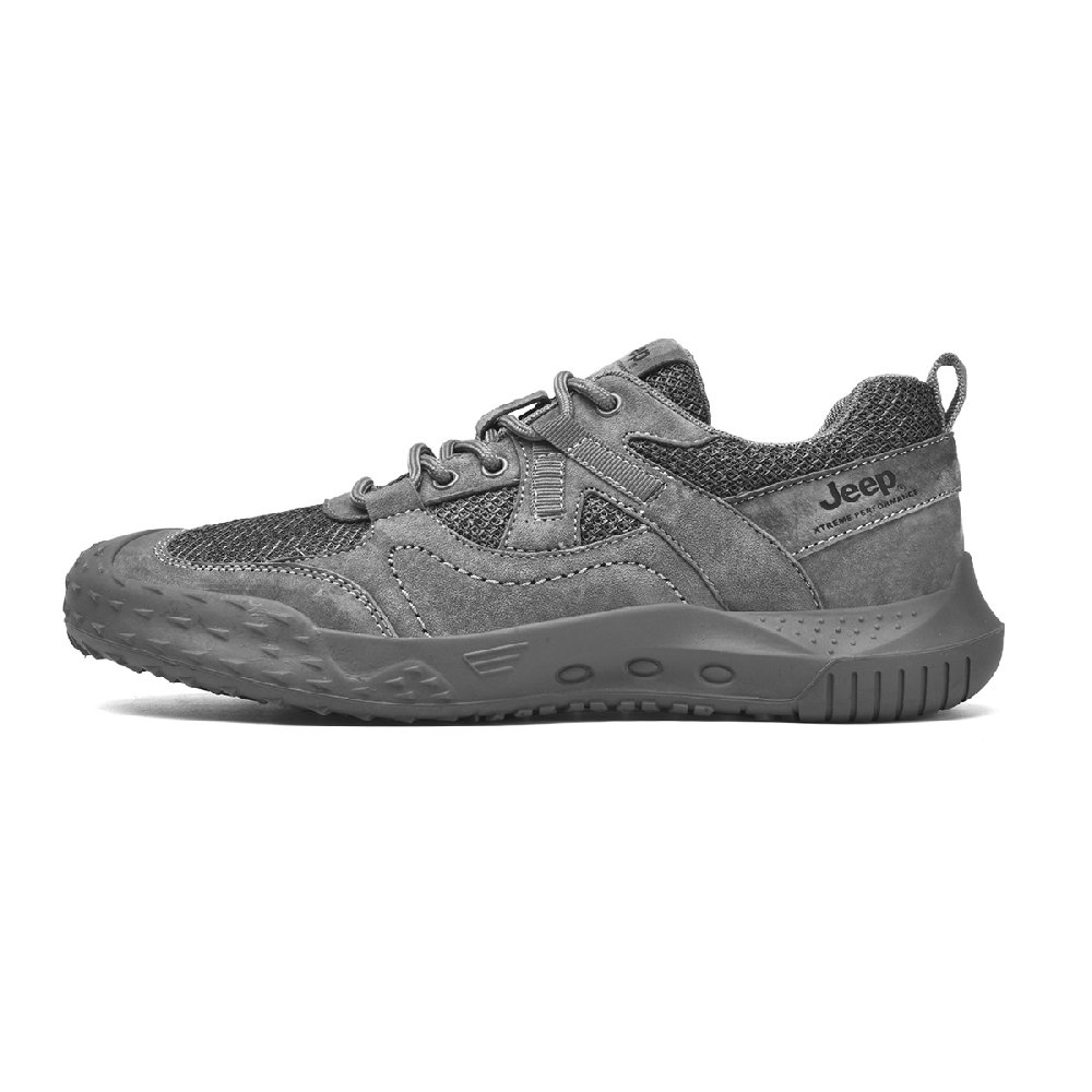 Jeep Cushioned Anti-Slip Wear-Resistant Breathable Lightweight Low-Top Outdoor Shoes Men's Gray