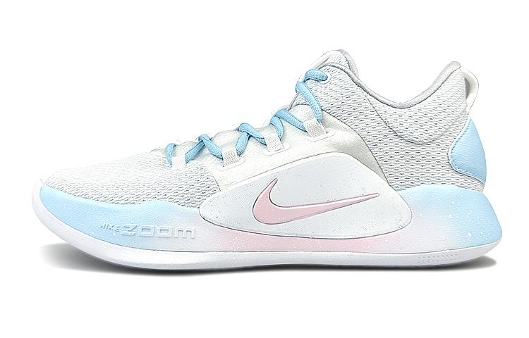 Nike Hyperdunk X Low 10 Cushioned Slip-Resistant Low-Top Basketball Shoes Men's Pink Blue