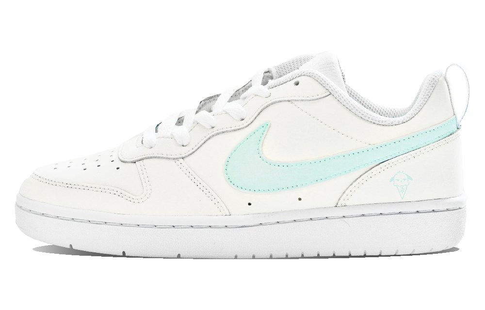 Nike Court Borough ABLOODING Low Top Skateboard Shoes Women's Cyan Beige