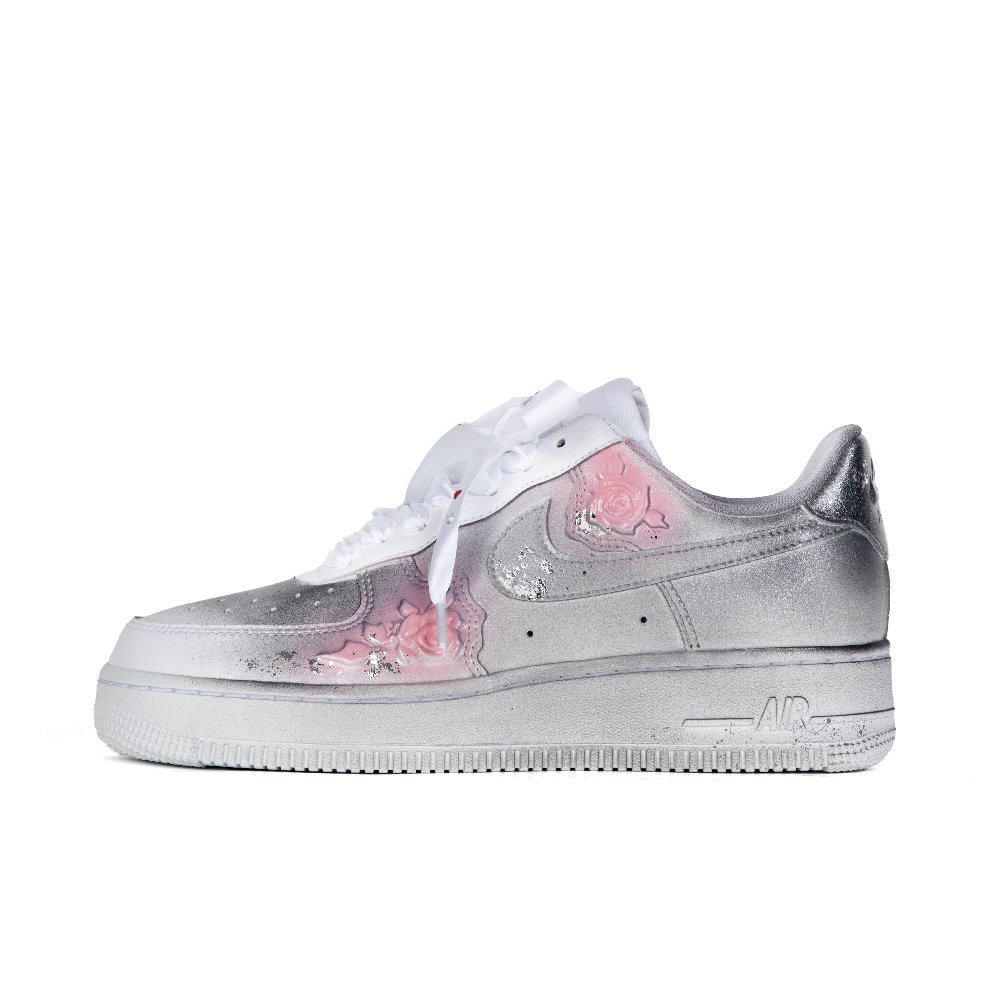 Nike Air Force 1 Anti Slip Wear Resistant Low Top Skateboard Shoes Women's Gray Pink