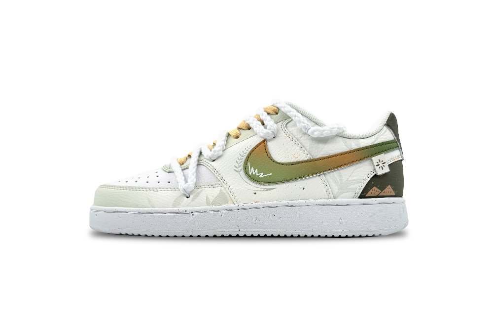 Nike Court Vision Slip-Resistant Balanced Lightweight Low-Top Skateboard Shoes Men's Ecru