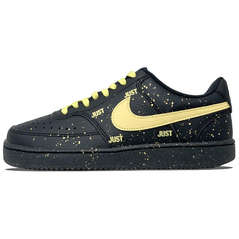 Nike Court Vision Low Slip-Resistant Cushioning Wear-Resistant Low-Top Skateboard Shoes Unisex Black Yellow