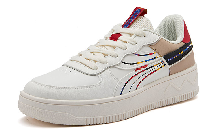 361° Cushioned Slip-Resistant Low-Top Skateboard Shoes Men's White Red